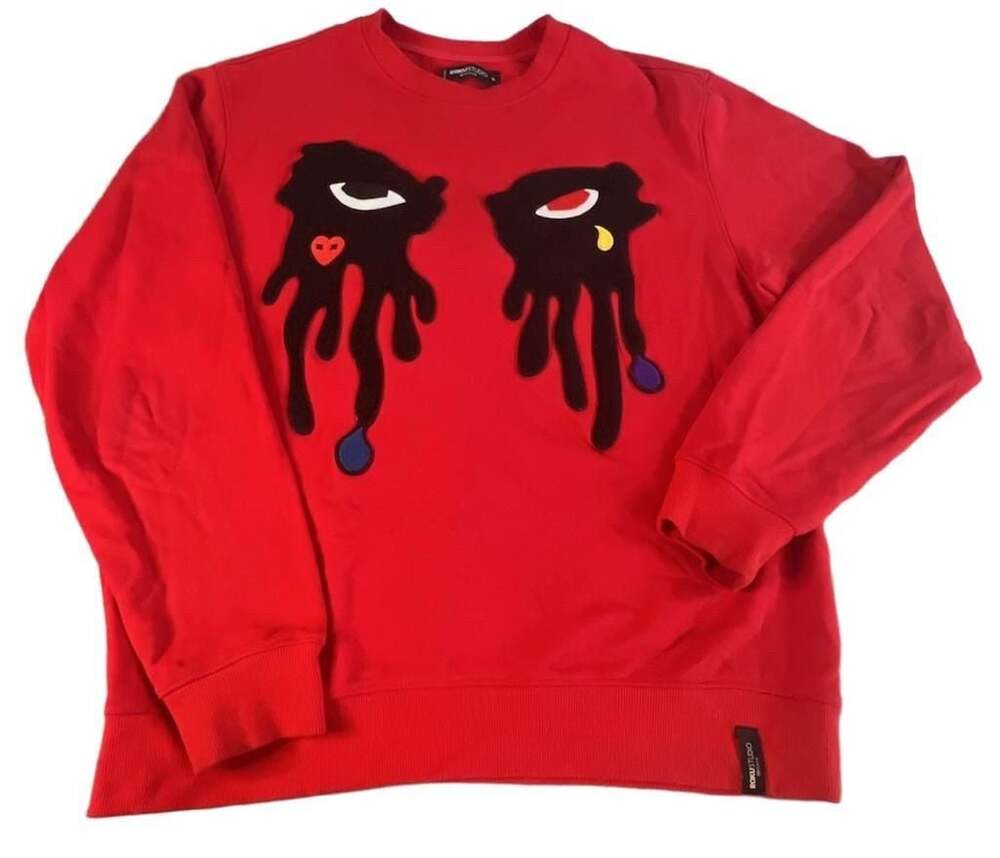 Roku Studio Red Drip Eyes Graphic Crewneck Sweatshirt Size XL